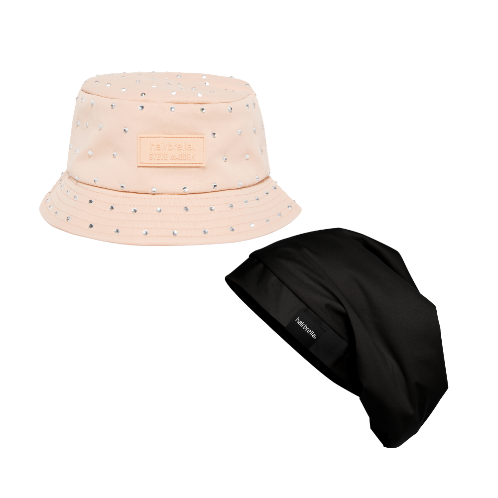 Hairbrella x Steve Madden Bucket Hat and Sleep Cap Bundle (1 Steve Madden Bucket Hat + 1 Sleep Cap)